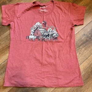 Ariat Red Short Sleeve Graphic Tee farm life women’s size Large